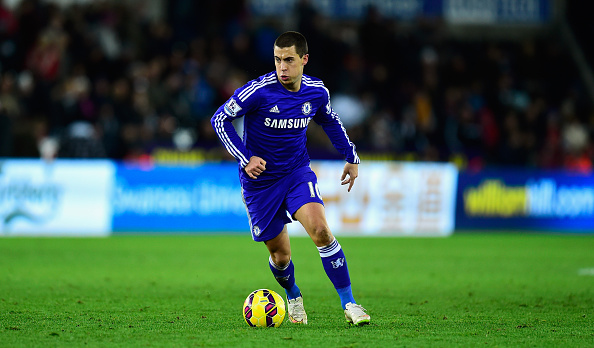 Eden Hazard in action for Chelsea.