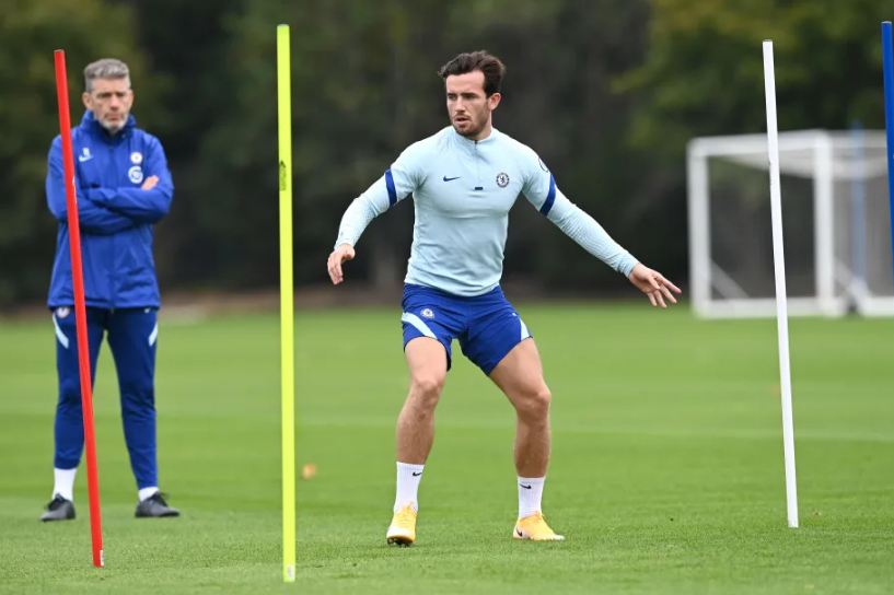 new Chelsea signing Ben Chilwell took part in his first training session at Cobham today.