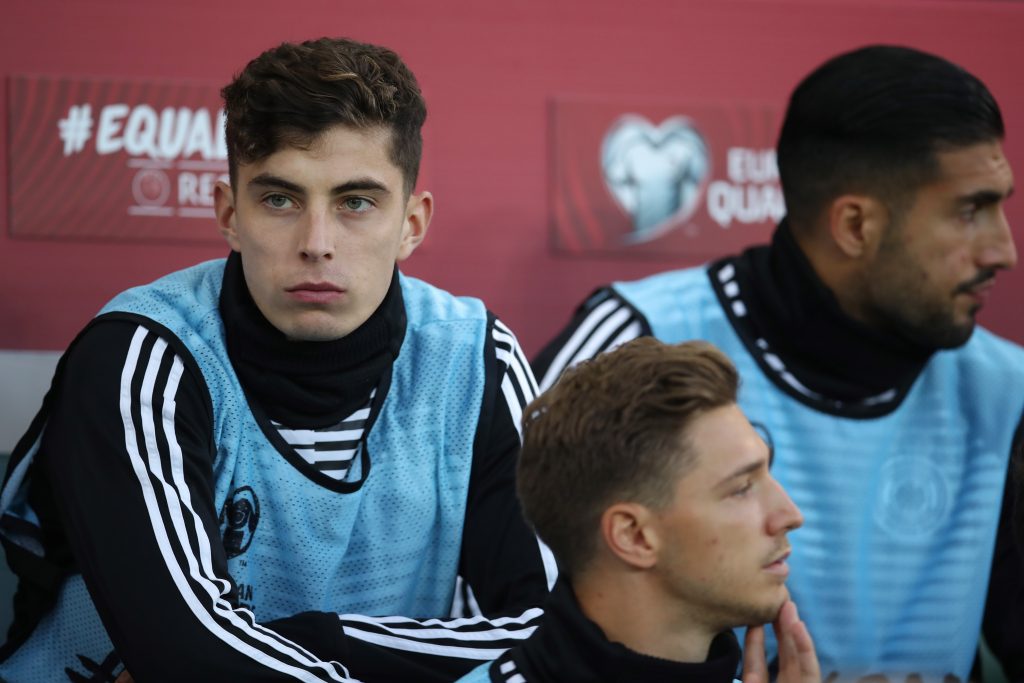 Havertz (L) on the bench for the German national team. (GETTY Images)