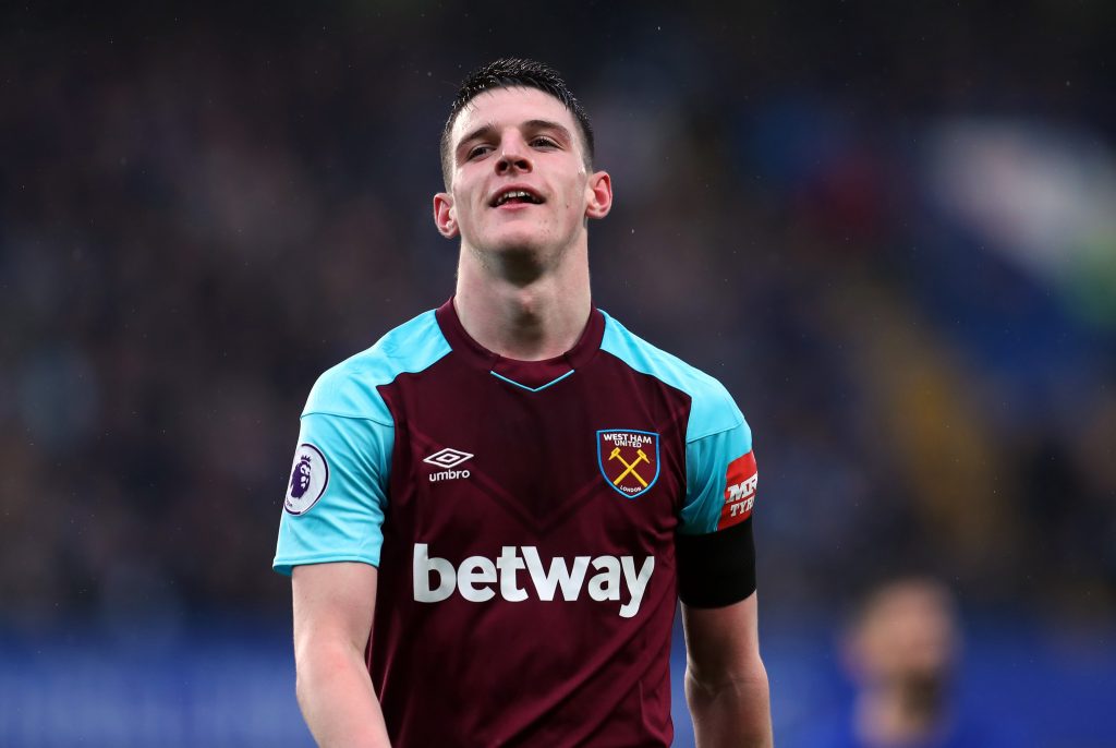 Chelsea target, Declan Rice, in action for West Ham United.