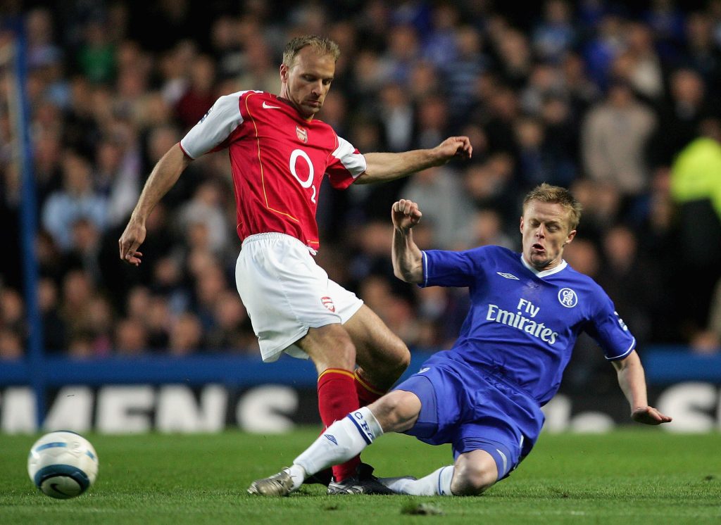 Dennis Bergkamp of Arsenal against Chelsea,