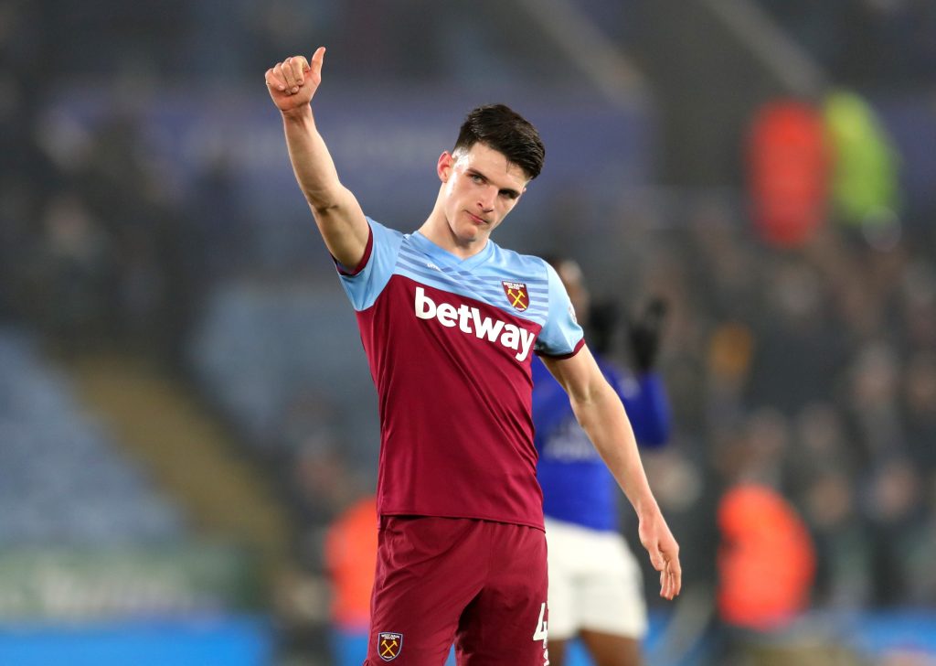 Declan Rice is pursued by Manchester City, Chelsea, and Liverpool ahead of a potential transfer move. (GETTY Images)