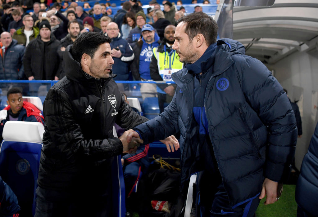Arsenal boss Mikel Arteta has urged Chelsea to be patient with under-fire manager Frank Lampard