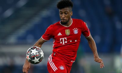 Kingsley Coman of Bayern München in action during the UEFA Champions League Round of 16 match between Lazio and Bayern. Copyright: Giampiero Sposito/Penta Press