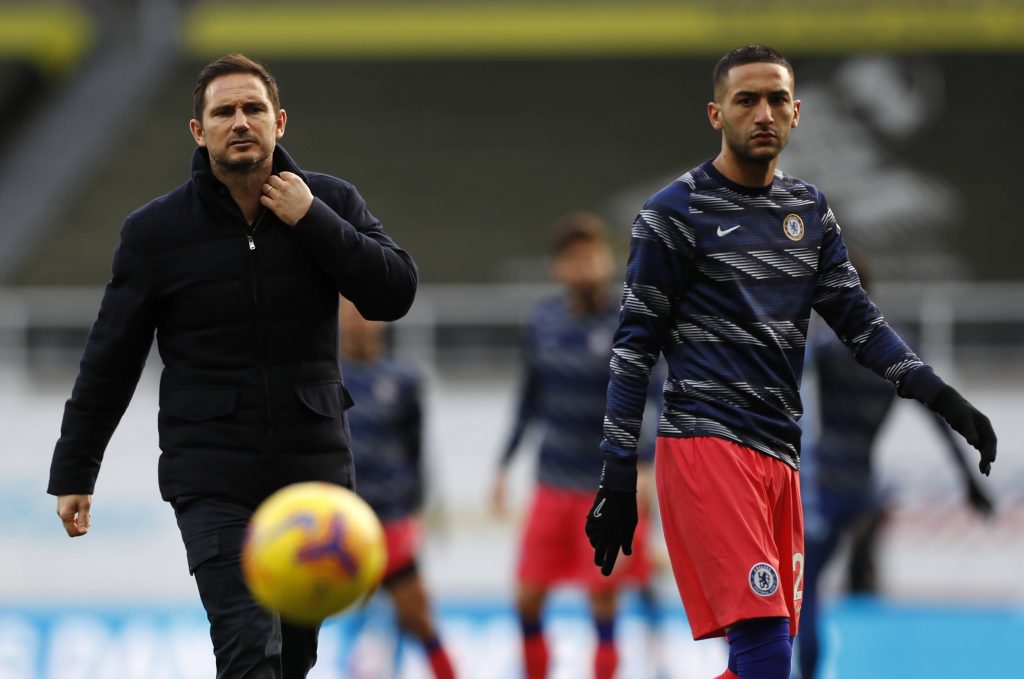 Frank Lampard and Hakim Ziyech during their time together at Chelsea. (imago Images)
