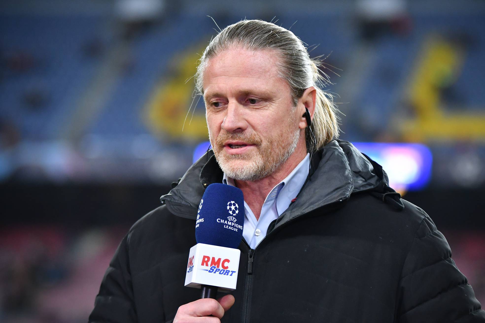 Ex player Emmanuel Petit of FC Barcelona Barca during the champions league football match between