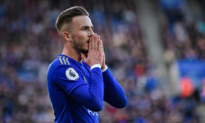 James Maddison in action for Leicester City against Chelsea.