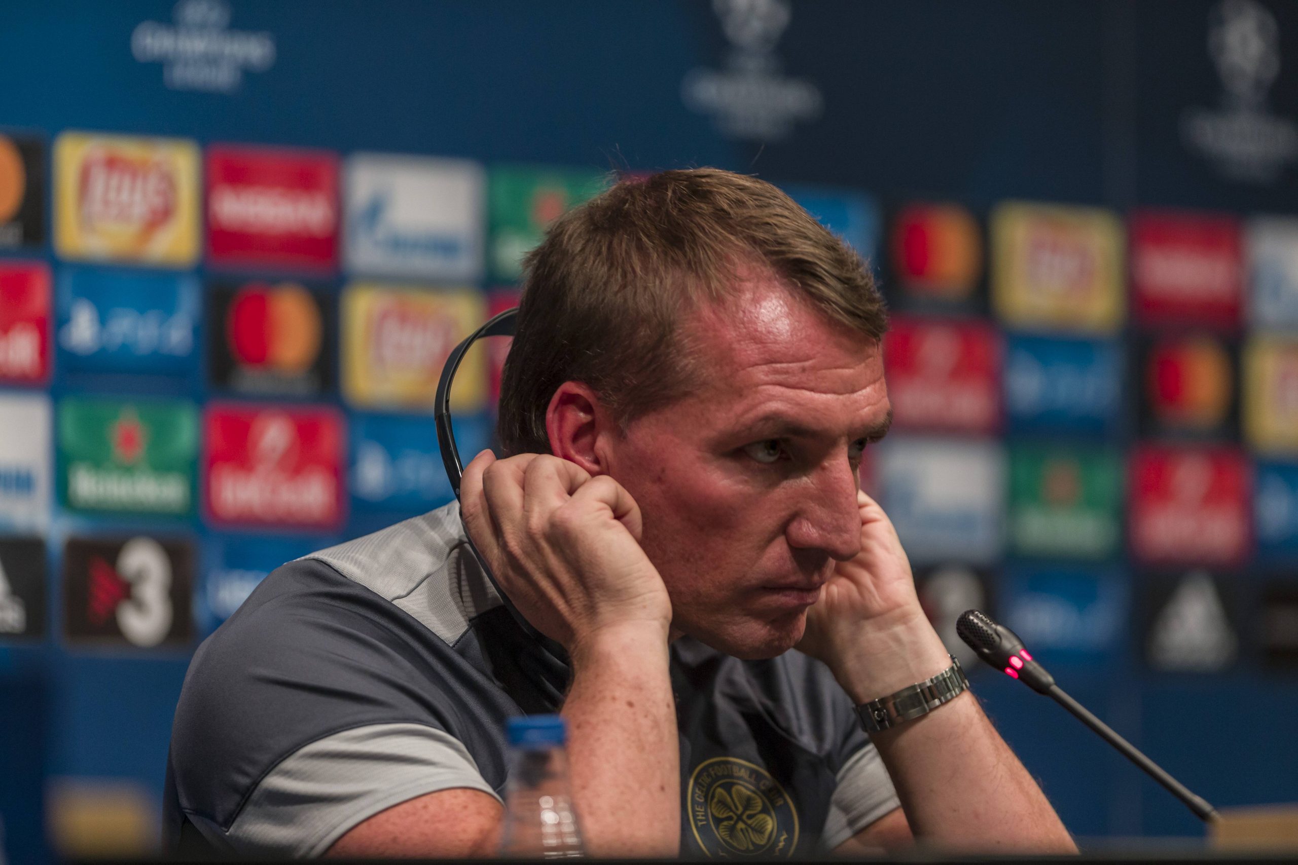 Leicester City manager, Brendan Rodgers, in a press conference. (imago Images)
