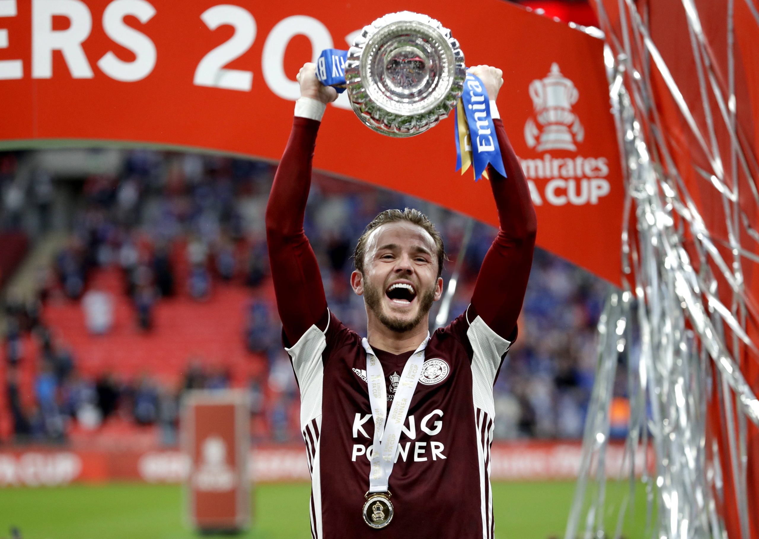 Chelsea v Leicester City – Emirates FA Cup Final – Wembley Stadium Leicester City s James Maddison celebrates with the