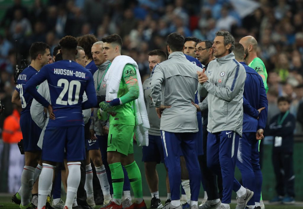 Chelsea goalkeeper Kepa Arrizabalaga has apologized to former boss Maurizio Sarri over their public stand-off during the 2019 Carabao Cup final.