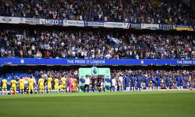 14th August 2021 Stamford Bridge, London, England Premier League football, Chelsea versus Crystal Palace Th teams line up before kick off