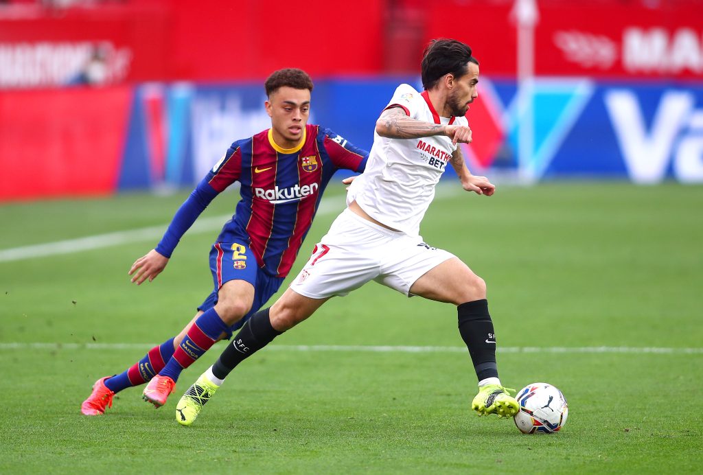 The agent of Chelsea target Sergino Dest hints at player quitting Barcelona .
