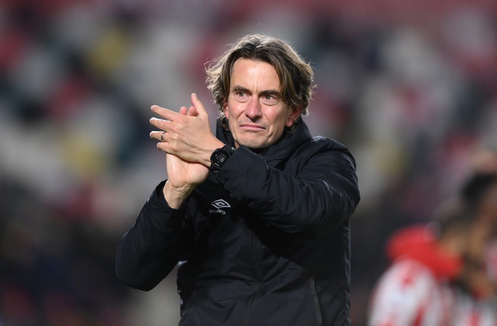 Brentford boss Thomas Frank calls for Carabao Cup fixture against Chelsea to be cancelled amidst Covid-19 concern.  (Photo by Justin Setterfield/Getty Images)