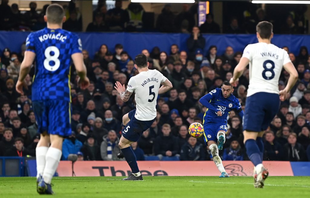 Chelsea forward Hakim Ziyech gives his thoughts on wonder goal against Tottenham Hostpur.  (Photo by Shaun Botterill/Getty Images)