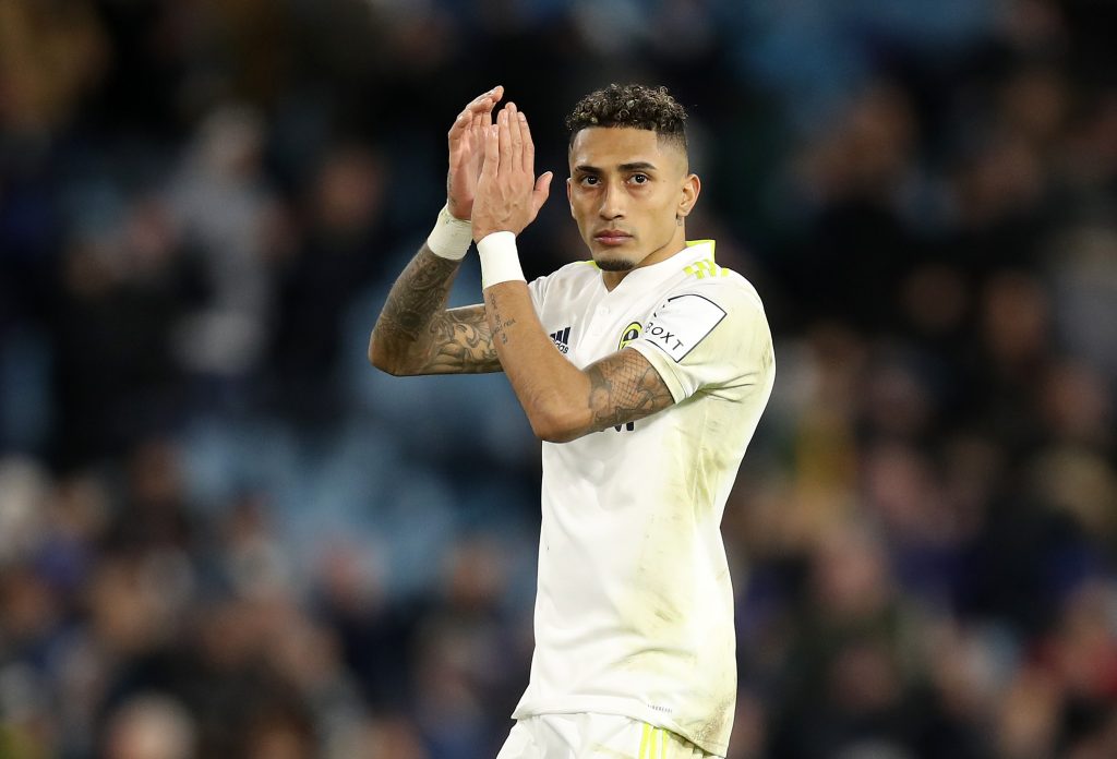 Transfer News: Chelsea's approach to sign Leeds star Raphinha was frozen by sanctions. (Photo by George Wood/Getty Images)