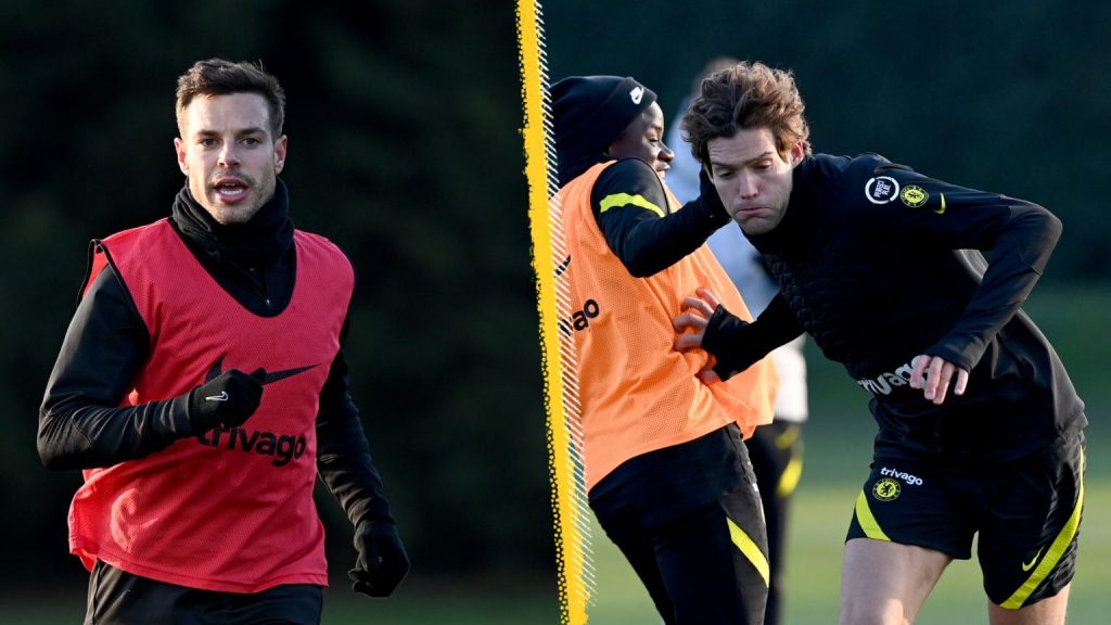 Chelsea wing-backs Marcos Alonso and Cesar Azpilicueta return to training.  (Picture credits: Getty Images via BBC) 