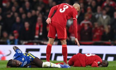 Trevoh Chalobah suffered a worrying injury following Naby Keita's challenge. (Photo by GLYN KIRK/AFP via Getty Images)