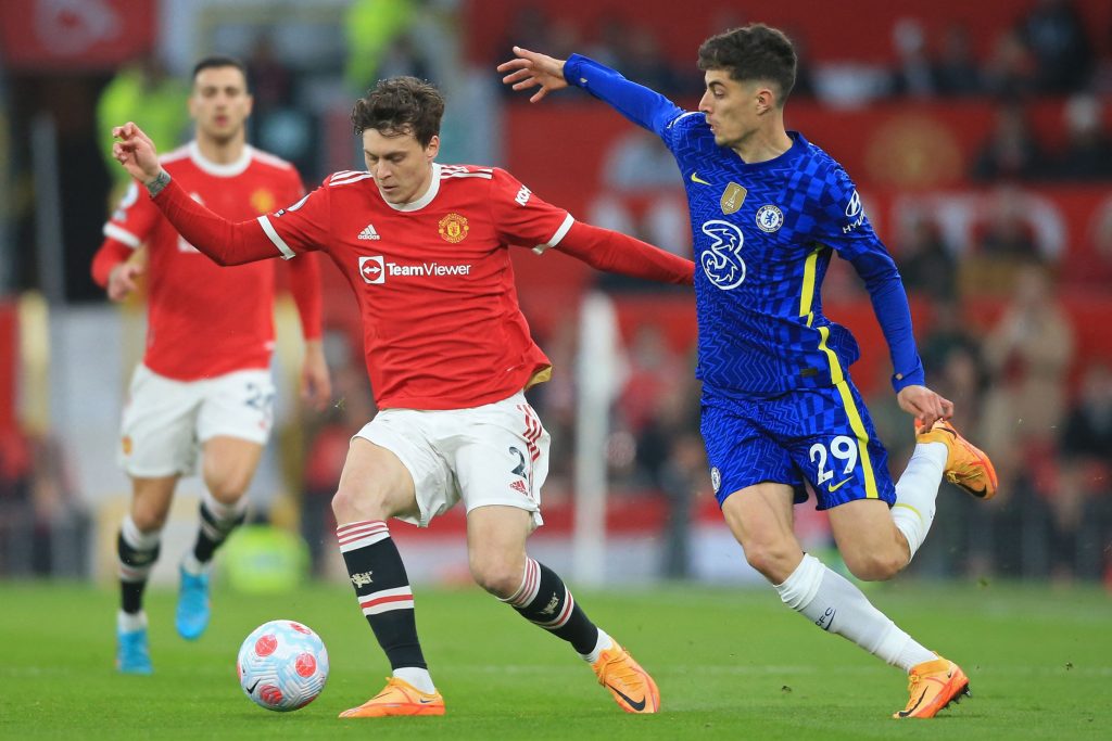 Kai Havertz did not enjoy a great outing against Man United. (Photo by LINDSEY PARNABY/AFP via Getty Images)