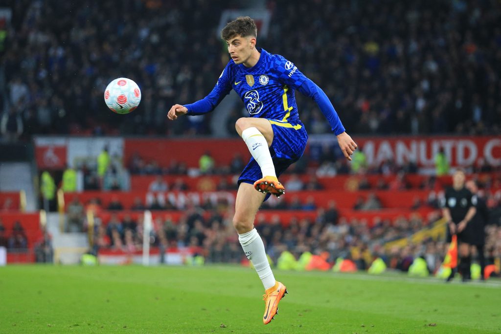 Kai Havertz wasted several opportunities to score vs Man United. (Photo by LINDSEY PARNABY/AFP via Getty Images)