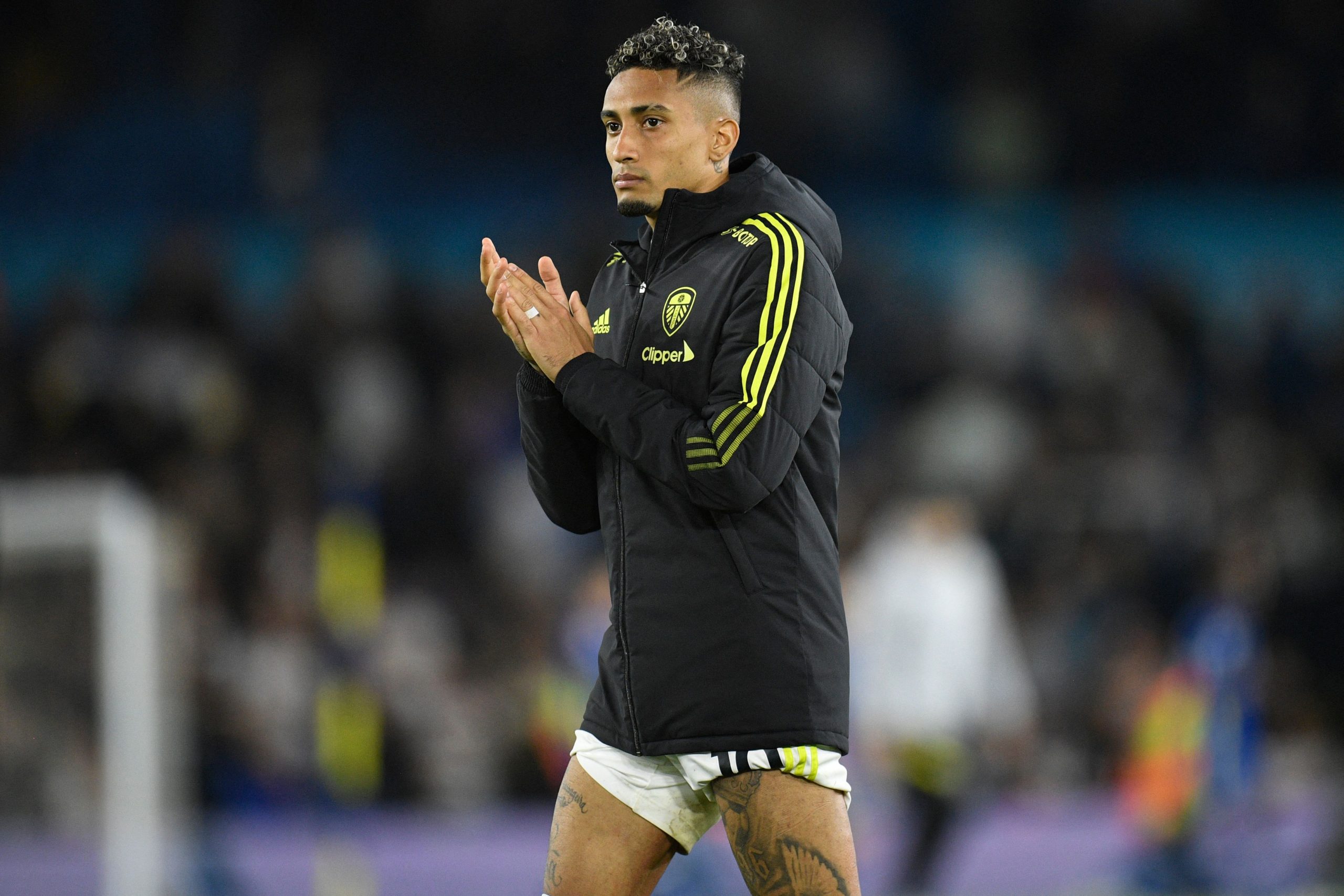 Barcelona put their talks with Leeds for Raphinha on hold. (Photo by OLI SCARFF/AFP via Getty Images)