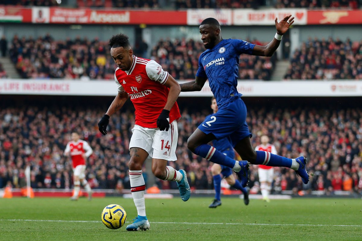 Pierre-Emerick Aubameyang is focused on Chelsea's bid. (Photo by IAN KINGTON/IKIMAGES/AFP via Getty Images)