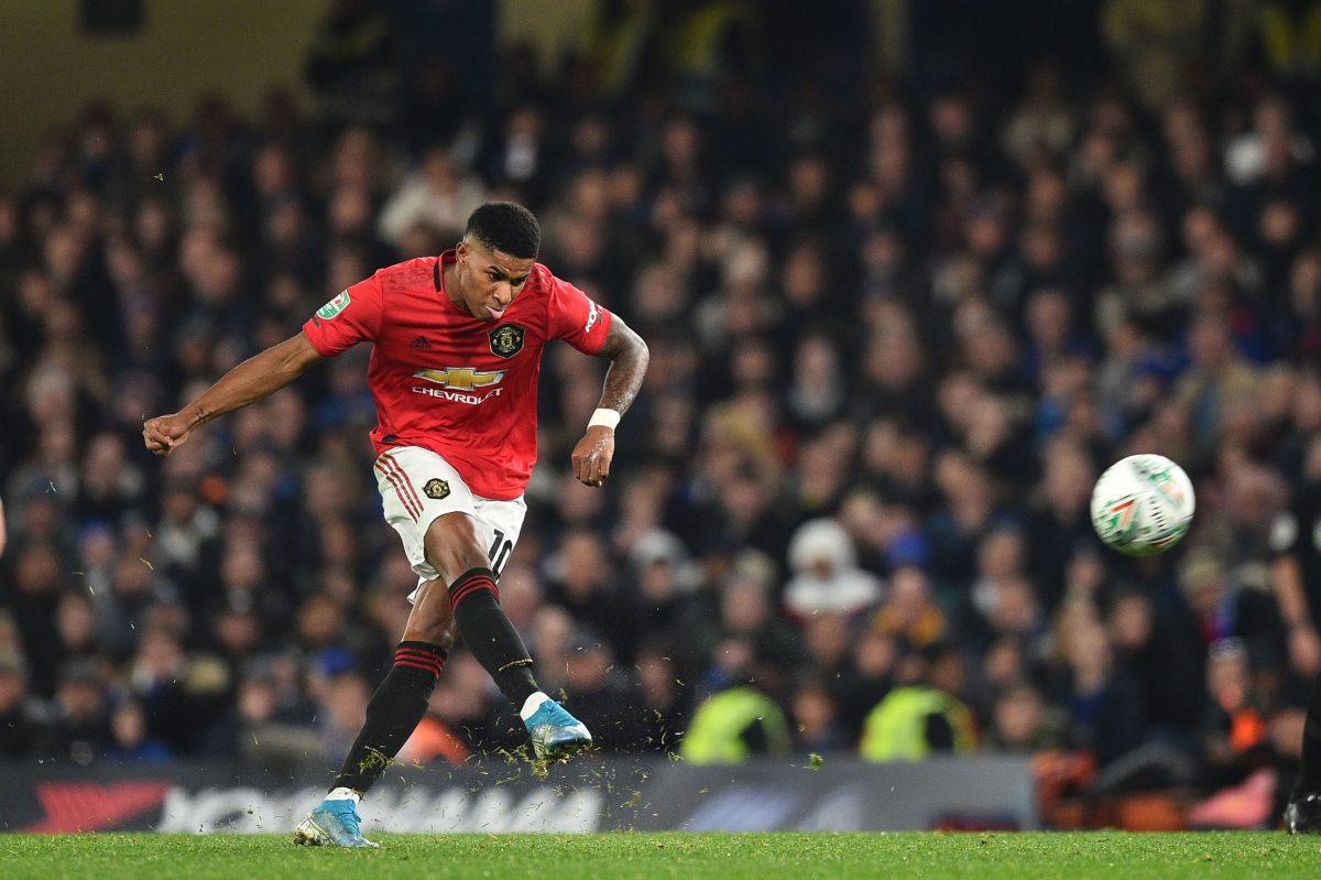 Chelsea are eyeing a move for Marcus Rashford. (Photo by GLYN KIRK/AFP via Getty Images)