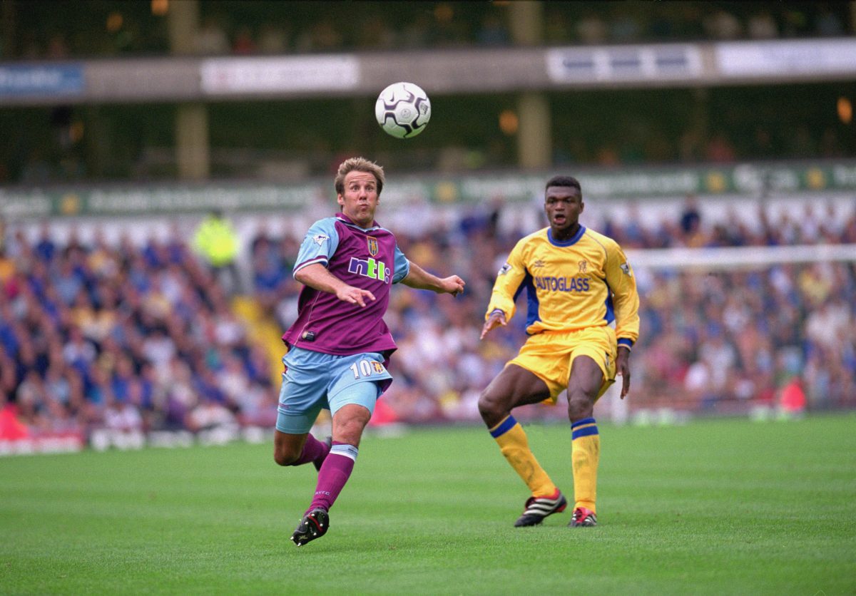Paul Merson of Aston Villa in action against Chelsea in 2000.