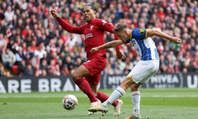 Brighton's Leandro Trossard in action against Liverpool.