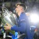 Chelsea's English midfielder Mason Mount holds the Champions League trophy after Chelsea won the UEFA Champions League final football match between Manchester City and Chelsea at the Dragao stadium in Porto on May 29, 2021