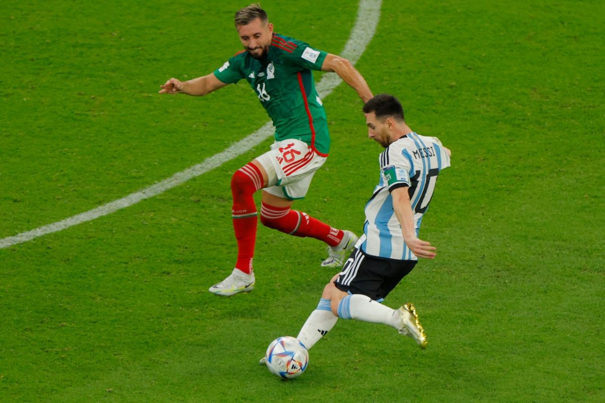 Lionel Messi in action for Argentina against Mexico